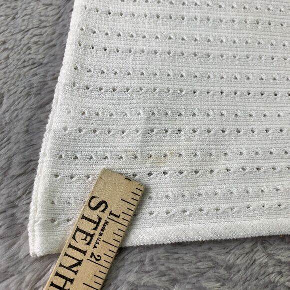 Chloe and Jasmine Sweater Womens Small Ivory Open Knit Pullover Boho Crew Neck - Picture 7 of 10